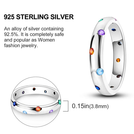 Heart Shaped Sterling Silver Zircon Ring for Women Elegant Star Moon Engagement Jewelry Gift SER124