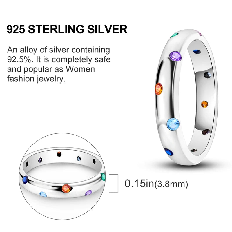 925 Sterling Silver Heart-Shaped Zircon Starmoon Ring for Women - Fine Engagement Wedding Jewelry Gift SER219