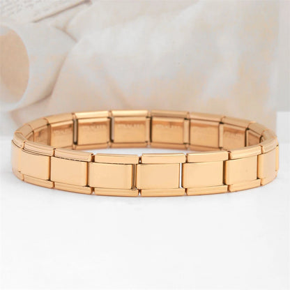 RAKOL Classic Stainless Steel Italian Chain Link Pendant for 9mm DIY Bracelet Making yellow