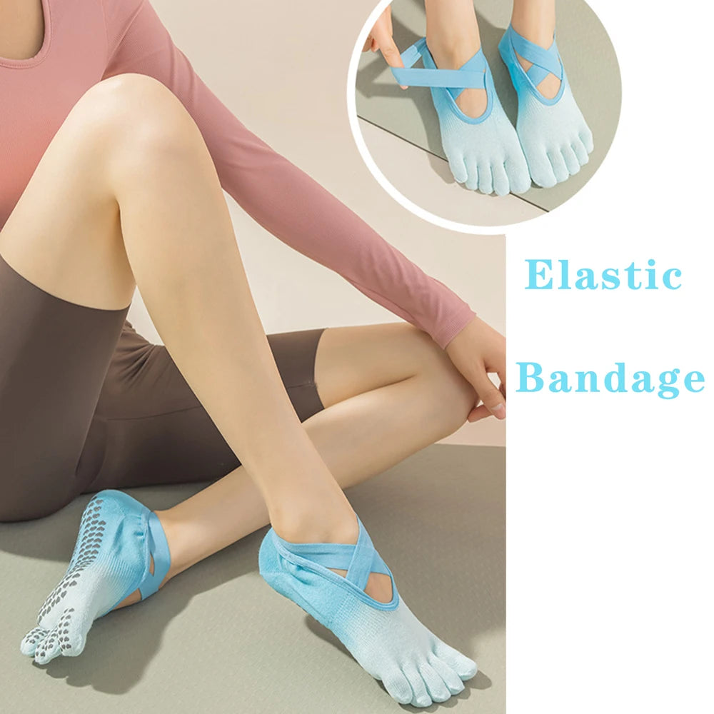 Premium Yoga Toe Socks Low Cut Tie Dye Breathable Moisture