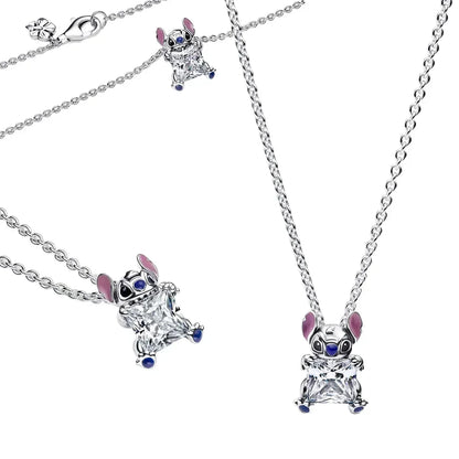 925 Sterling Silver Mermaid Angel Crown Charm Set with Zircon Beads Ring Earrings and Bracelet Jewelry Collection 2025