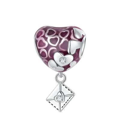 Sparkling Purple Jellyfish Sterling Silver 925 Charm Bead Birthday Pendant for DIY Bracelet Jewelry