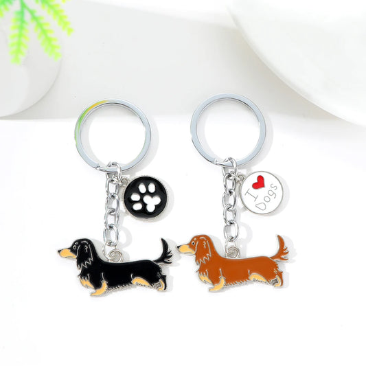 Alaska Husky Cartoon Dog Keychain for Pet Lovers - Cute Silver Zinc Alloy Accessory for Men and Women
