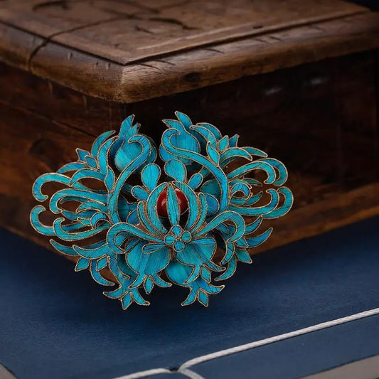 Handmade Filigree Brooch Silver Gold Plated Unisex Retro Palace Style Jewelry