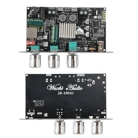 ZK-1001U 100W Bluetooth 5.3 Amplifier Board Module with AUX USB Flash Drive Support and DC 9-24V Compatibility