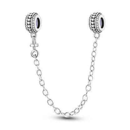 Moonlit Charm Clip 925 Silver Safety Chain Clasp for DIY Bracelets Jewelry for Women and Girls KTC653