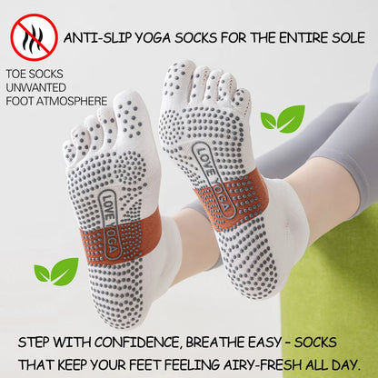 Trendy Non Slip Mesh Five Toe Yoga Socks For Women Pilates