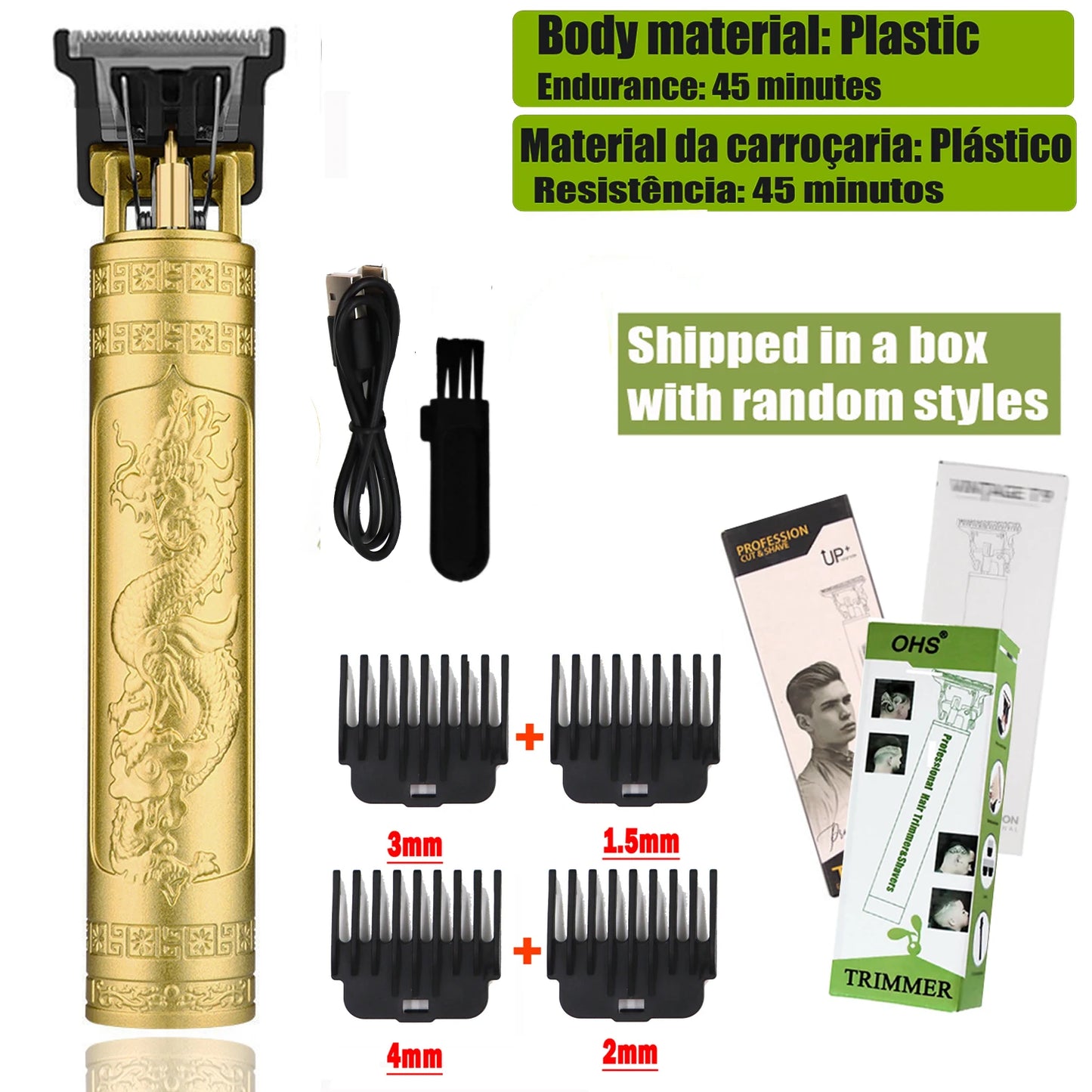 OHS T9 Cordless Electric Hair Clipper and Shaver for Men Fast Charging Floating Head Trimmer Waterproof Razor for Home and Travel