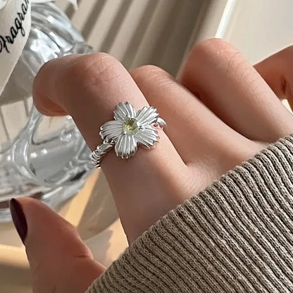 BF Club 925 Sterling Silver Rings for Women Simple Gold Star Fashion Jewelry Orange resizable