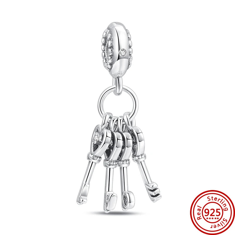 925 Silver Lucky Crown Butterfly Heart Family Tree Beads