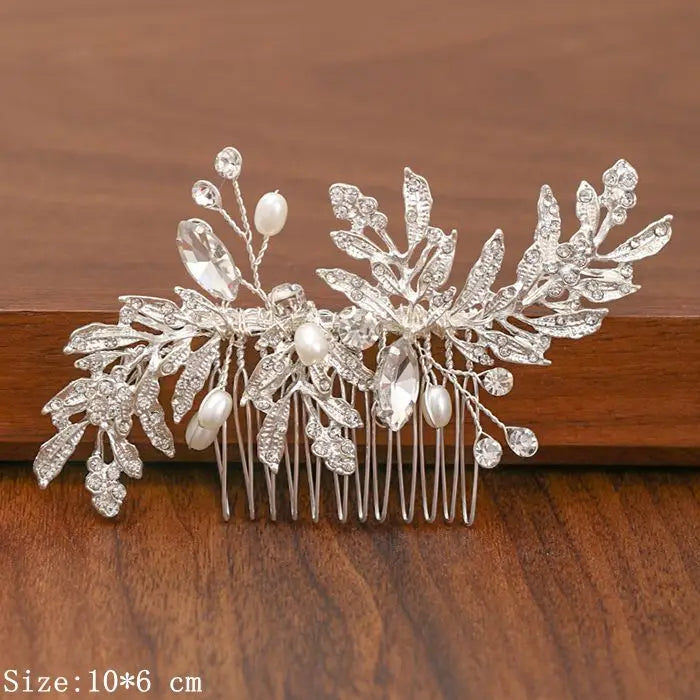 Silver Pearl Rhinestone Bridal Hair Combs - Top-Rated Wedding Hair Accessories for Women Silver 7