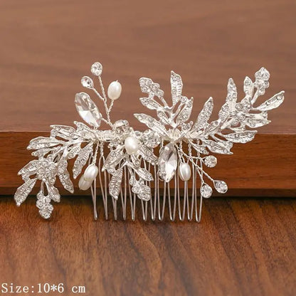 Silver Pearl Rhinestone Bridal Hair Combs - Top-Rated Wedding Hair Accessories for Women Silver 7