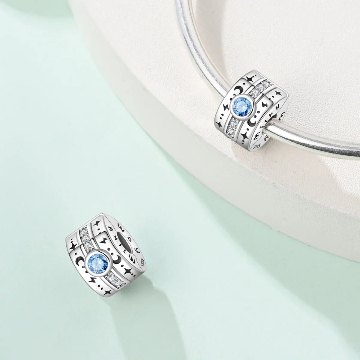 925 Sterling Silver Colorful Butterfly Star Moon Flower Beads Clip Charm for DIY Bracelets Fine Jewelry