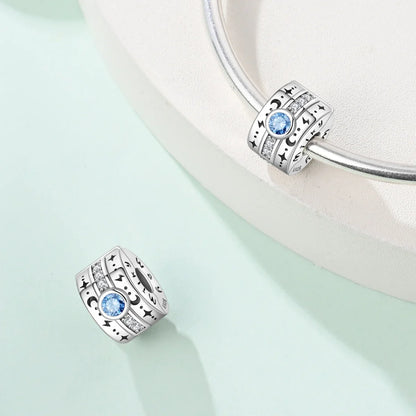 925 Sterling Silver Colorful Butterfly Star Moon Flower Beads Clip Charm for DIY Bracelets Fine Jewelry