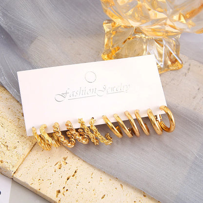 Punk Cross Twisted C Shaped Stud Earrings Geometric Metal Round Vintage Aesthetic Jewelry Gift for Women