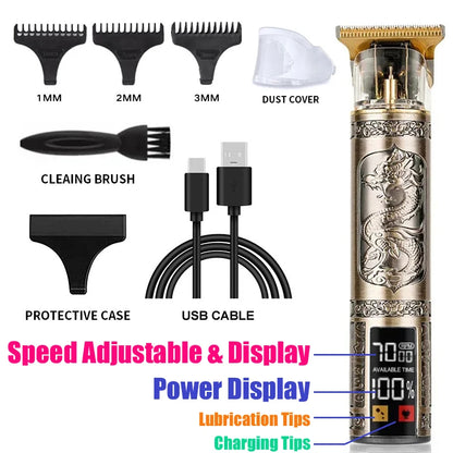 Portable Hair Cutting Machine T9 Vintage Trimmer USB Shaver 068-PhoenixDragon