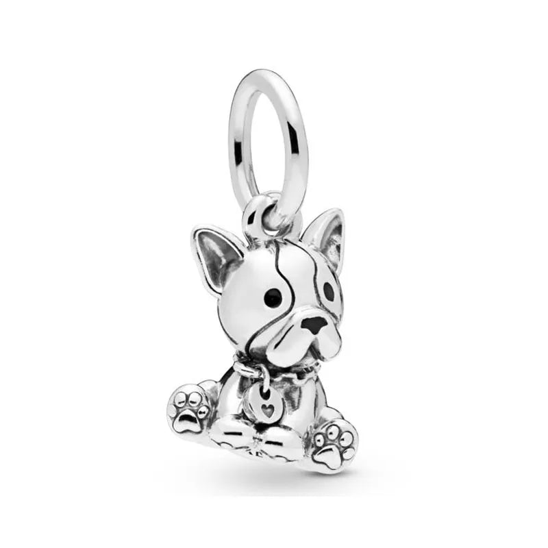 Exquisite 925 Silver Cat Claw Pendant Beads with Safety Chain for European Bracelets B019