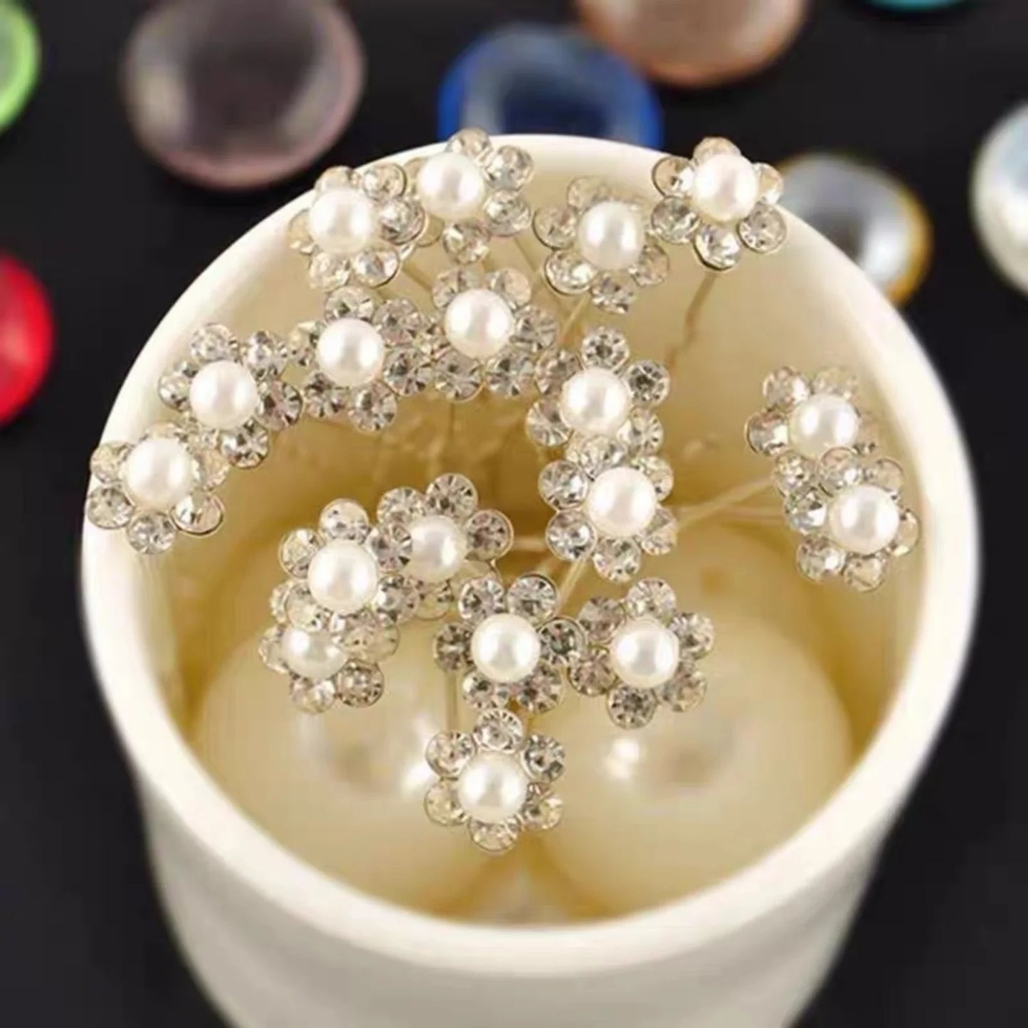 Elegant Bridal U-Shaped Hairpins Set - Pearl and Rhinestone Wedding Updo Accessories