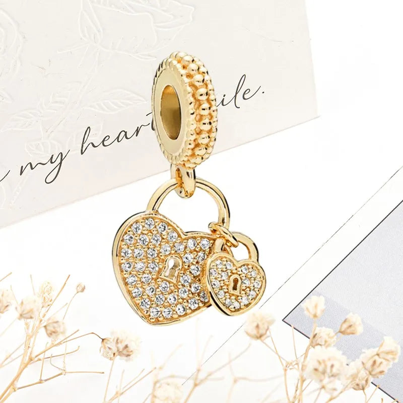 Sparkling Gold Safety Chain Infinity Snake Charm Beads