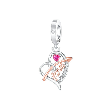 925 Sterling Silver Colorful Snowflake Heart Lock and Key Charms for DIY Necklace and Bracelet Jewelry Gifts