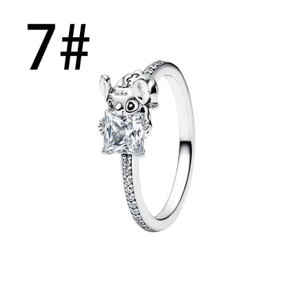 925 Sterling Silver Mermaid Angel Crown Charm Set with Zircon Beads Ring Earrings and Bracelet Jewelry Collection 2025