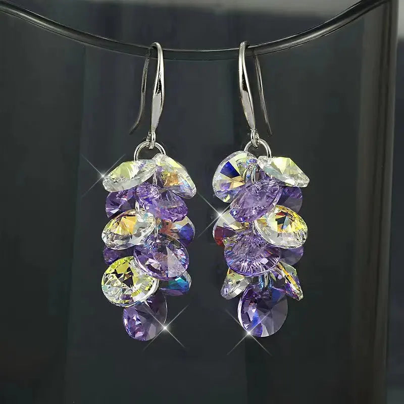 Gorgeous Women's Cubic Zirconia Stud Earrings Sparkling Copper Fashion Jewelry