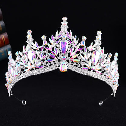 Diezi Baroque Vintage Crystal Tiara Crown for Women and Girls Wedding Party Elegant Rhinestone Hair Jewelry