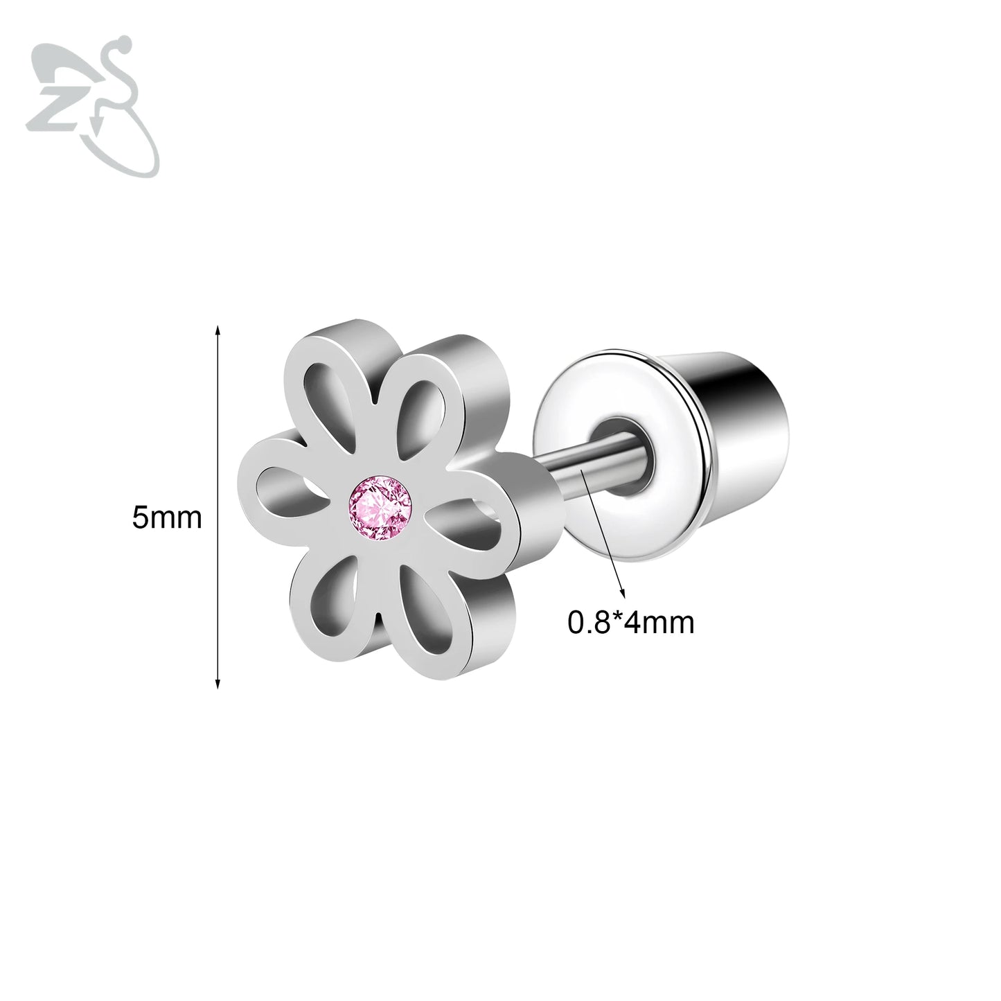 Charming Stainless Steel Flower Butterfly Stud Earrings for Children and Women