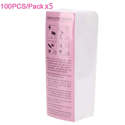 Premium Non-Woven Fabric Waxing Strips for Smooth Leg Hair Removal - Available in 20, 50, 100 Packs