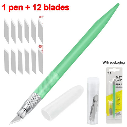 CraftPro 360° Rotating Cutting Pen - Durable Stainless Steel Blades for Effortless DIY Art Projects Green