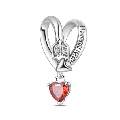 Genuine 925 Sterling Silver Heart Charm Bead for Mother's Day Bracelet Gift