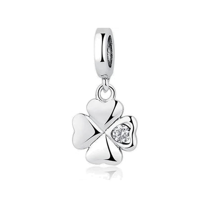 Sterling Silver Four-Leaf Clover Charm Bracelet for Women A1413