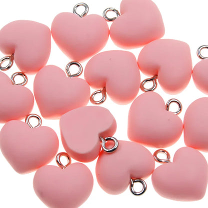 Sweet Bell 9 Color Resin Heart Charms Set for DIY Jewelry and Accessories