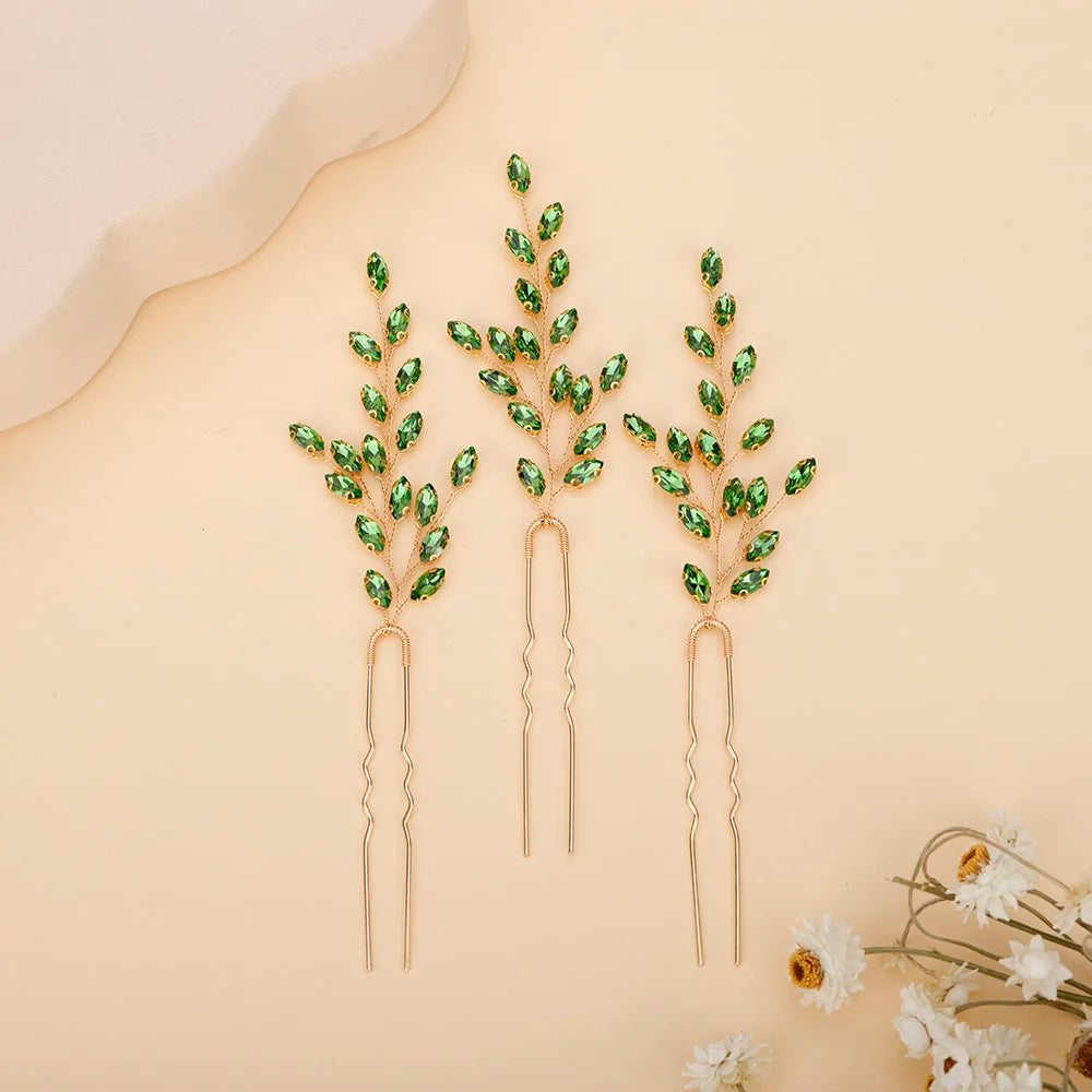 Elegant Rhinestone Bridal Hairpins with 7 Colors Flower Design for Weddings and Parties