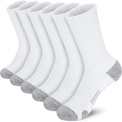 6 Pairs Men Athletic Crew Socks Cushion Breathable Outdoor