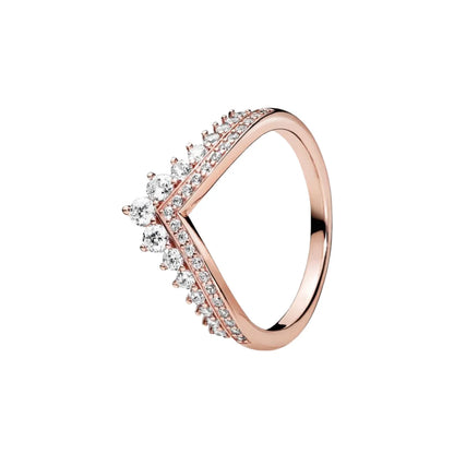 Timeless 2024 Silver Heart Charm Rings for Women with Zircon Stone P2303