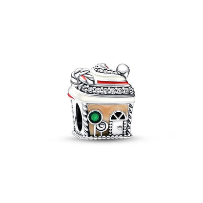 DIY Christmas Charm Bracelet with Santa Reindeer Snowman Tree Train Beads in Silver 925 YY0939