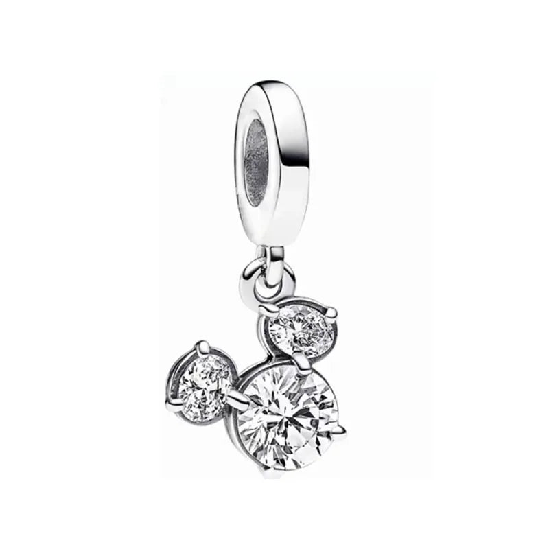 Exquisite 925 Silver Shell Bead Mouse Pendant for European Bracelets – DIY Jewelry Accessory with Zircon