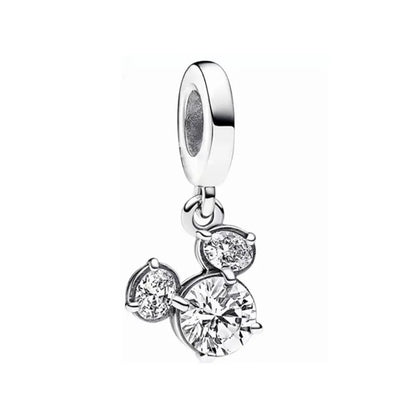 Exquisite 925 Silver Shell Bead Mouse Pendant for European Bracelets – DIY Jewelry Accessory with Zircon