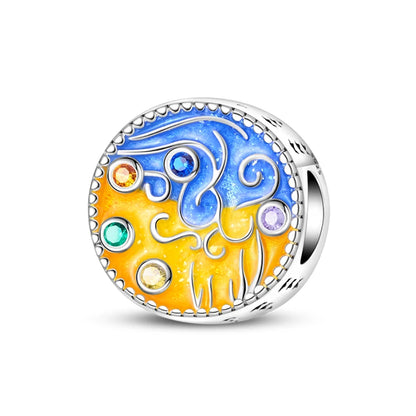 925 Sterling Silver Luminous Lantern Angel Cat Charm