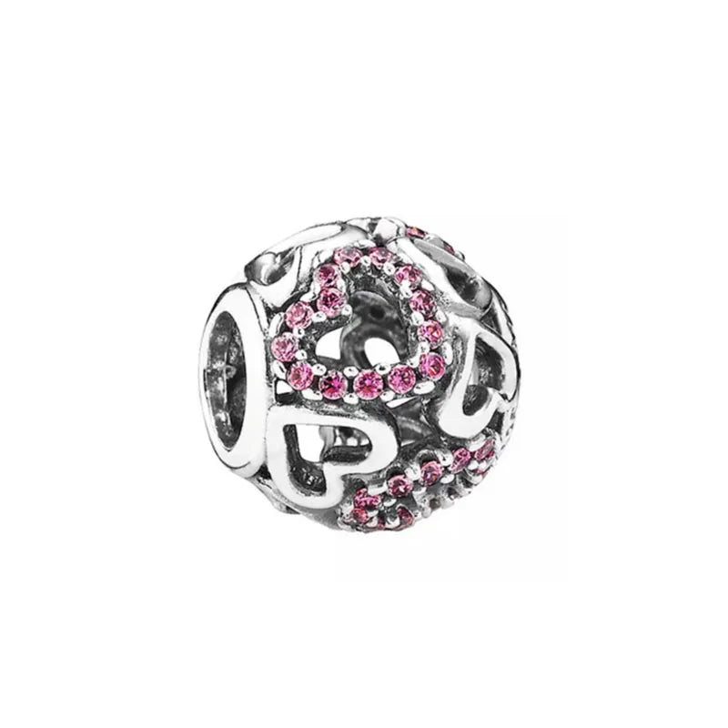 Elegant 925 Silver Cat Bear Ice Cream Pendant Bead for European Bracelet