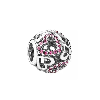 Elegant 925 Silver Cat Bear Ice Cream Pendant Bead for European Bracelet