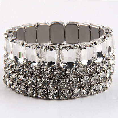 RH Fashion Bohemia Colorful Glass Crystal Beaded Stack Bracelets Set for Women