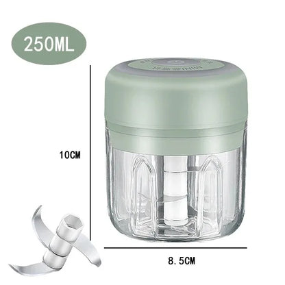 Mini Electric Garlic Chopper with USB Charging - Powerful 100/250mL Ginger Garlic Onion Masher and Meat Crusher