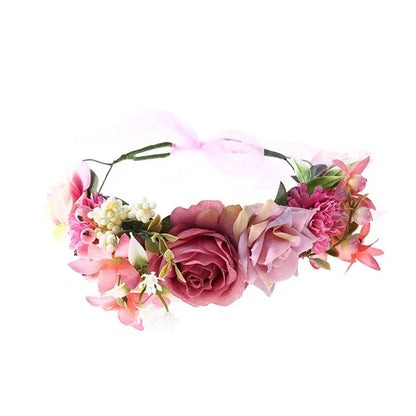 Elegant Bohemian Pearl Floral Headband for Romantic Beach Weddings