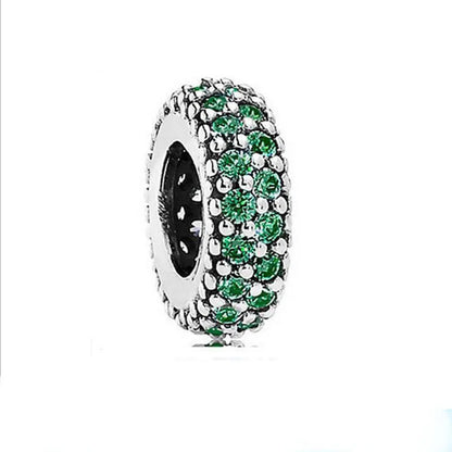 925 Sterling Silver Green Clover Pendant for European Bracelet Charms Women Jewelry B498-lv