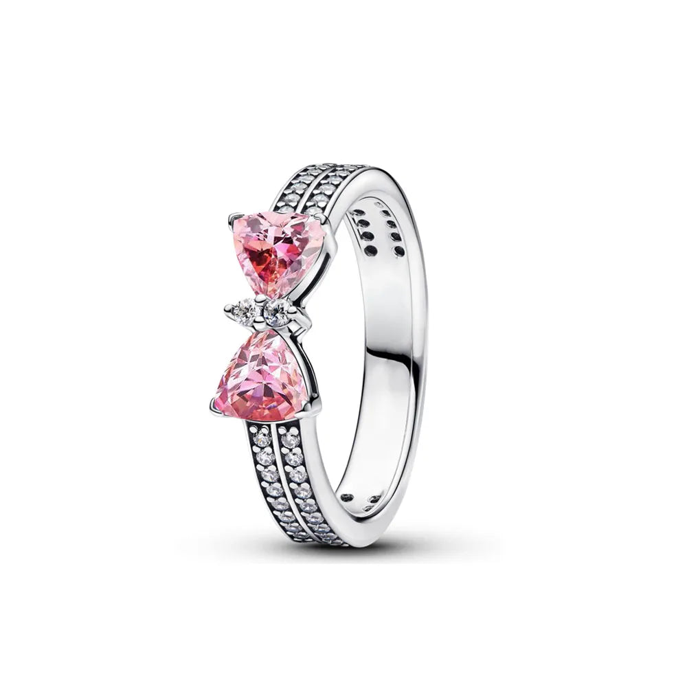Elegant 2024 925 Silver Heart Charm Ring for Women P2268