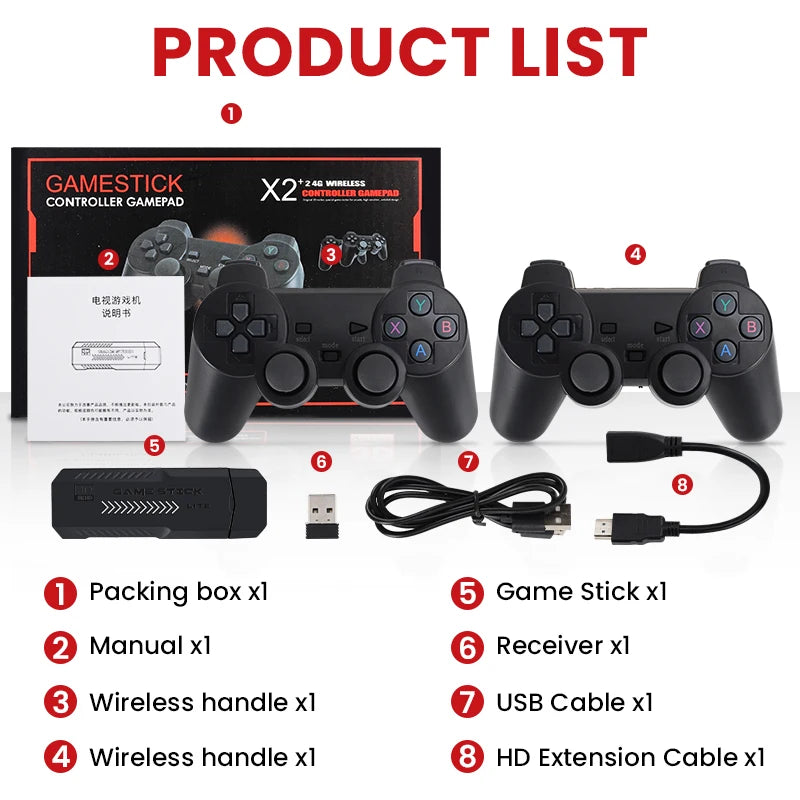 X2 Plus 256G 50000 Game GD10 Pro 4K Game player 3D HD Retro Video Game Console Wireless Controller TV 50 Emulator For Kids Gifts