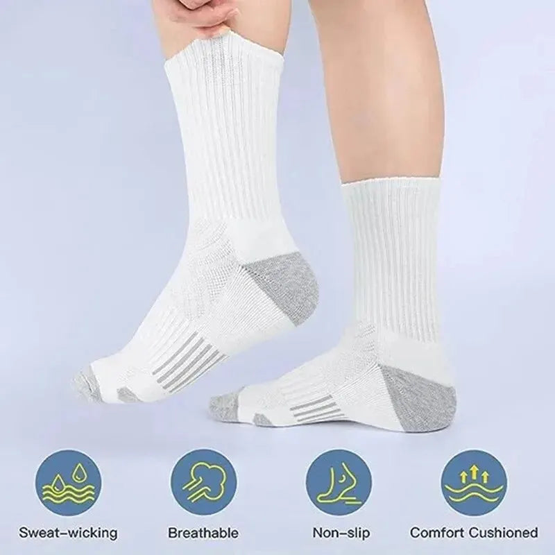 6 or 12 Pairs Men's Outdoor Gym Socks Soft Comfortable Ground-Grip Football Crew Socks Large Size