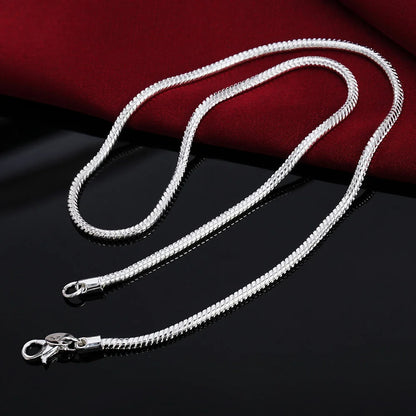 Silver Snake Chain Necklace 1MM 2MM 3MM - Adjustable 45-60cm Length